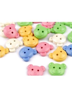   Macika műanyag gyermek gomb- 34"-es- Krém/1 csomag-10 db/