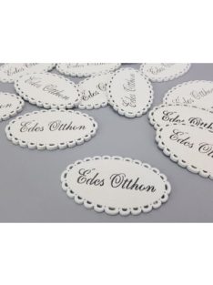 Édes otthon csipkés ovál tábla.