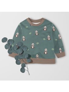 Hurkolt futter - panda türkiz zöld alapon