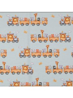 Mintás jersey -Utazik az állatkert-világos kék