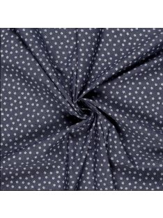 Pamut nyomott mintás farmeranyag-kis virágok kék