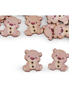 Fa dekor gomb maci/1 csomag /10db/