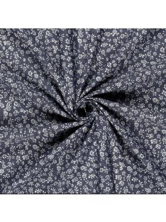 Pamut nyomott mintás farmeranyag-apró virágok kék