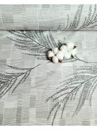 Absztrakt kockás- levél motívummal - szürke (240 cm széles)