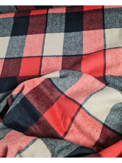 Piros kockás vastag flanel