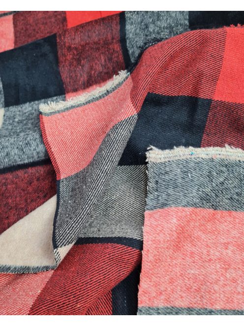 Piros kockás vastag flanel