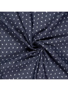 Pamut nyomott mintás farmeranyag-apró leveles kék