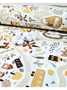 Abstraktné pruhy - hnedé (šírka 240 cm)