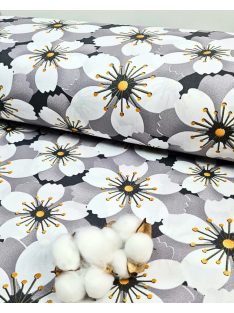 Nagy virágok-szürke (240 cm széles)