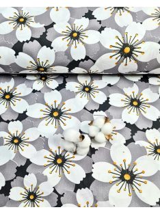 Nagy virágok-szürke (240 cm széles)