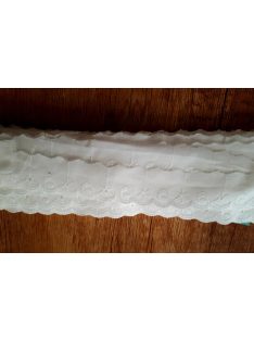   Csipke szalag – Fehér madeira csipke hímzett széllel, 2,7cm