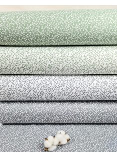   Apró leveles - fehér alapon zöld mintával (240 cm széles)