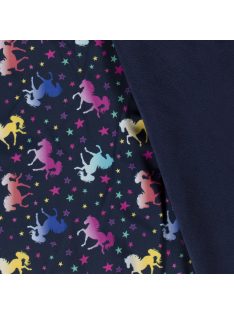   Softshell - Táncoló világító lovacskák sötétkék alapon