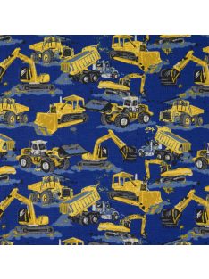 Mintás jersey -Sárga markolók- kék alapon alapon