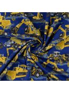 Mintás jersey -Sárga markolók- kék alapon alapon