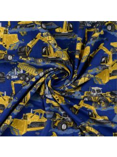 Mintás jersey -Sárga markolók- kék alapon alapon