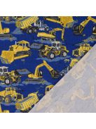 Mintás jersey -Sárga markolók- kék alapon alapon