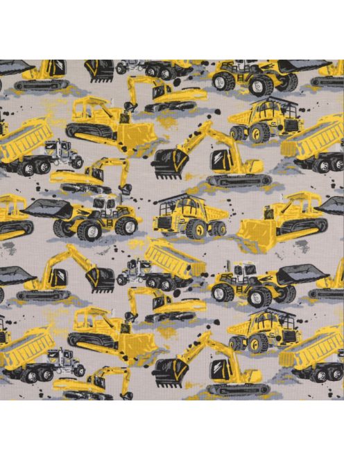 Mintás jersey -Sárga markolók- kék alapon alapon