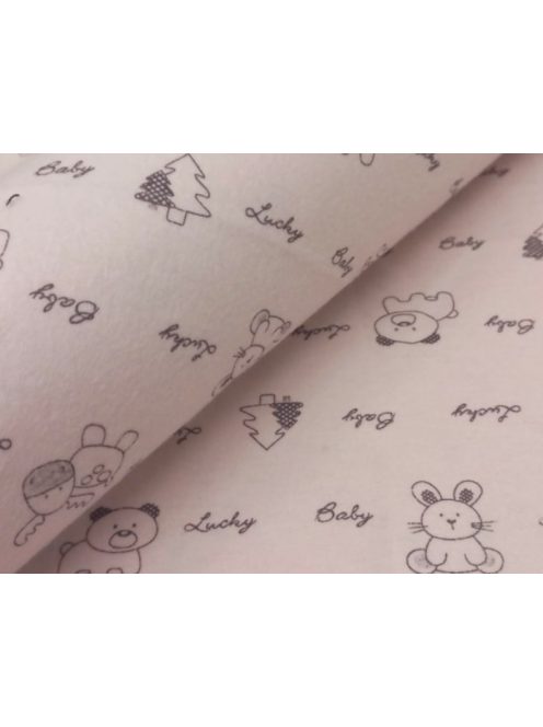 Mintás flanel-Halványrózsaszín „Lucky Baby