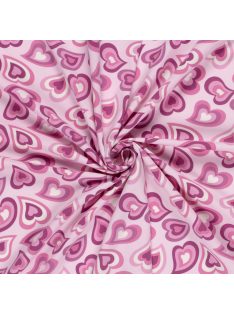 Mintás jersey - Szives világos rózsaszín
