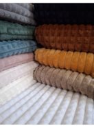 Jacquard Léda – Prémium minky anyag-mogyoró